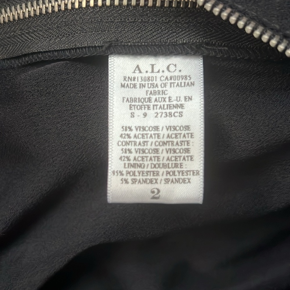 A.L.C. Side Zip Trousers Blue/Blk Trim SZ 2 High Rise Pockets Casual Evening - Picture 16 of 16